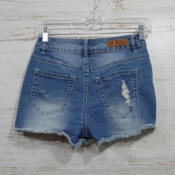YMI Denim Cutoff Shorts American Flag Sz 4 - Picture 3 of 3